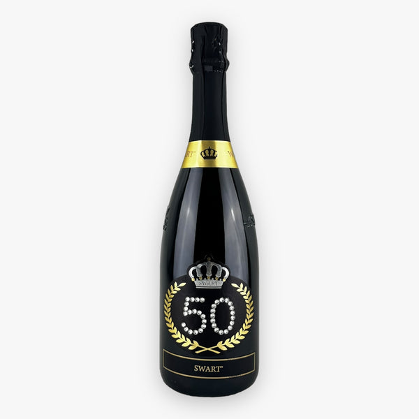 Bottiglia Compleanno 50 - Spumante 0,75L con Scritta in Cristalli - Swart Italia