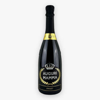 Bottiglia Auguri Mamma - Spumante 0,75L con Scritta in Cristalli - Swart Italia