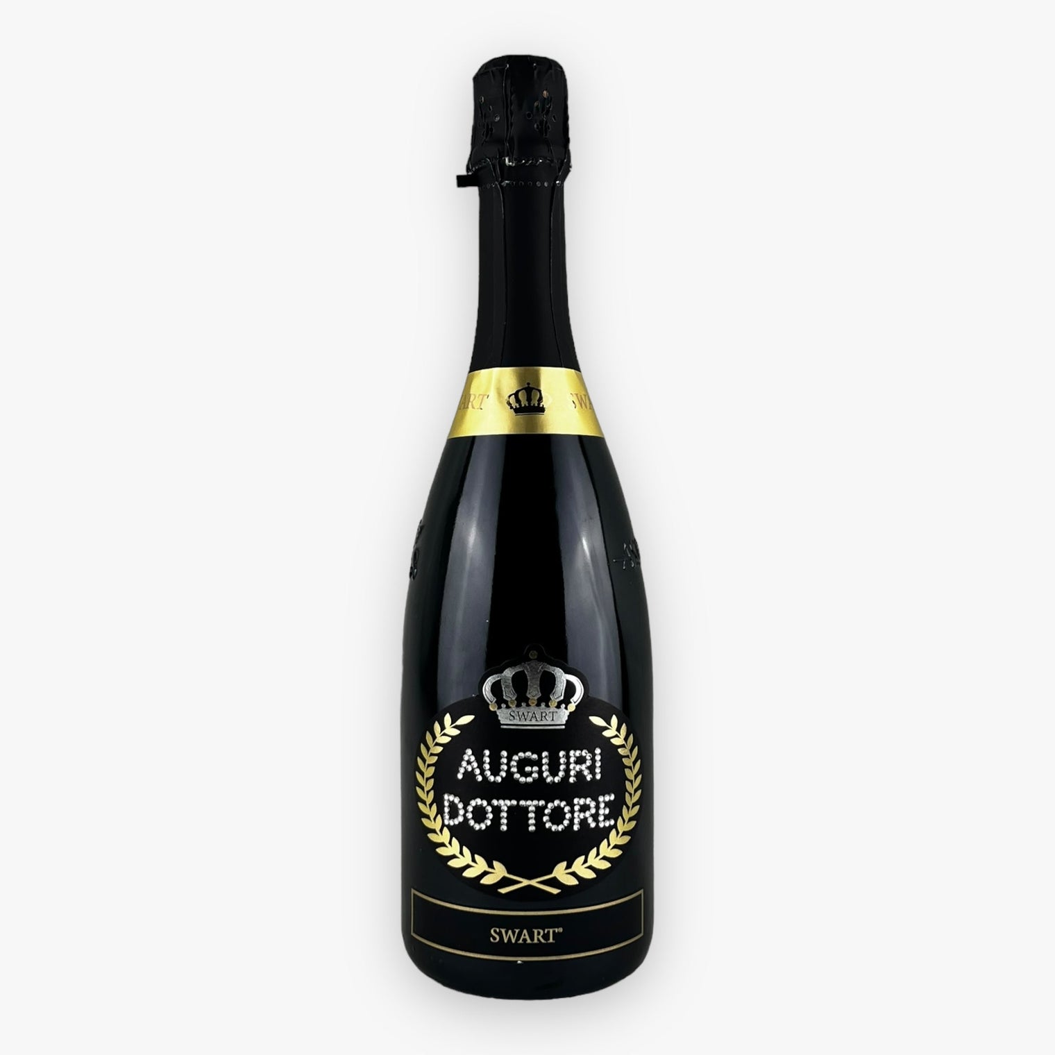 Bottiglia Laurea Dottore - Spumante 0,75L con Scritta in Cristalli - Swart Italia