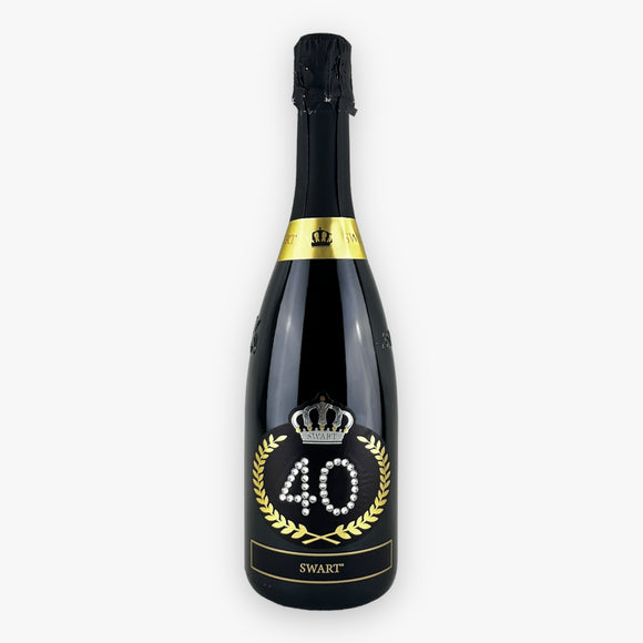 Bottiglia Compleanno 40 - Spumante 0,75L con Scritta in Cristalli - Swart Italia