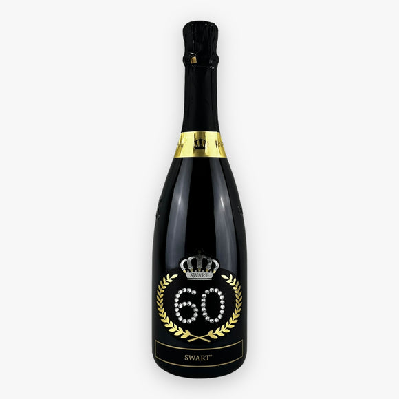 Bottiglia Compleanno 60 - Spumante 0,75L con Scritta in Cristalli - Swart Italia