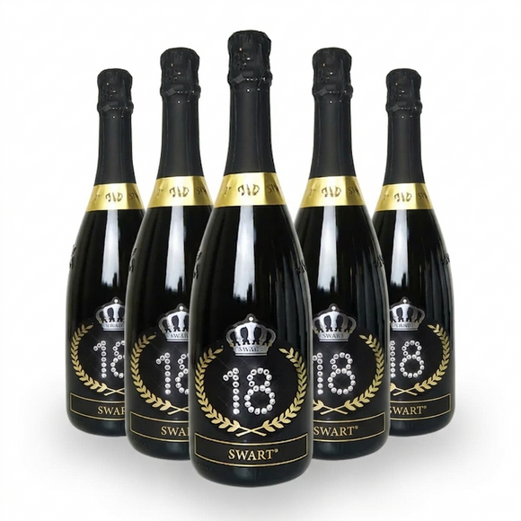 Box 6 Bottiglie con l'Età del Festeggiato Personalizzato | GP Black Swart - Swart Italia