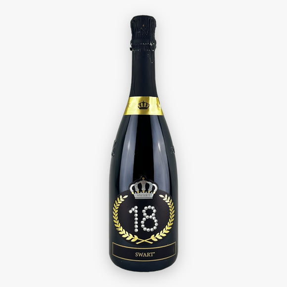 Bottiglia Compleanno 18 - Spumante 0,75L con Scritta in Cristalli - Swart Italia