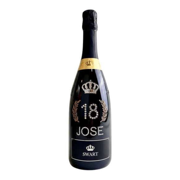 Bottiglia Personalizzata Compleanno con Nome ed Età |Diamond Imperiale Black Swart - Swart Italia