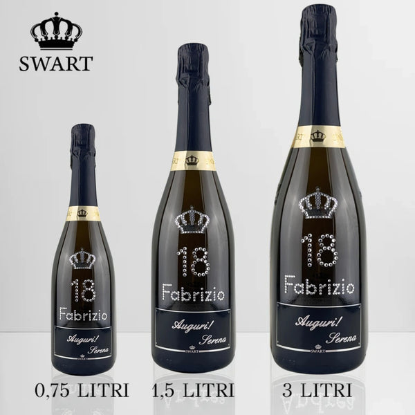 Bottiglia Personalizzata Compleanno con Nome, Età e Dedica | Diamond Black Swart - Swart Italia