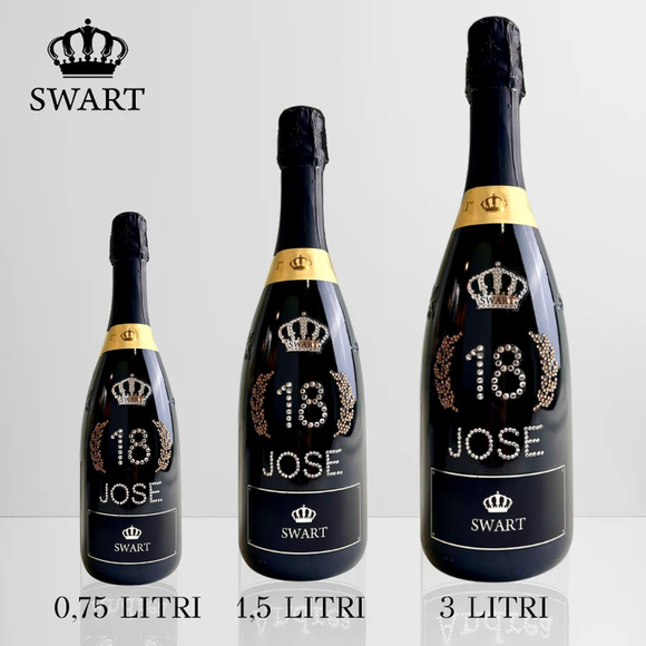 Bottiglia DIAMOND Compleanno con Nome ed Età | Black Swart - Swart Italia