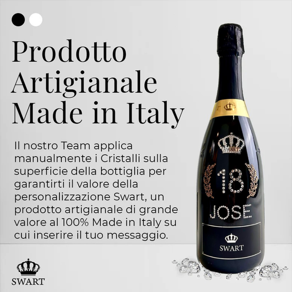 Bottiglia DIAMOND Compleanno con Nome ed Età | Black Swart - Swart Italia