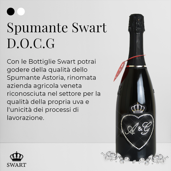 CUORE (BLACK) - Personalizza Iniziali Innamorati - Swart Italia
