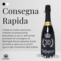 COMPLEANNO (BLACK) - Personalizza Nome ed Età del Festeggiato - Swart Italia