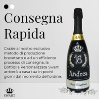 COMPLEANNO (BLACK) - Personalizza Nome, Età & Dedica per il Festeggiato - Swart Italia