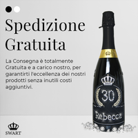 COMPLEANNO (BLACK) - Personalizza Nome ed Età del Festeggiato - Swart Italia