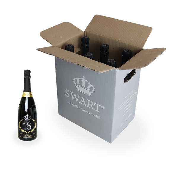 COMPLEANNO (BLACK) - Personalizza 6 Bottiglie con l'Età del Festeggiato - Swart Italia